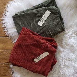 Set of two stretch flare cord pants